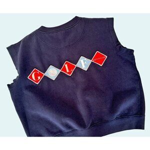 Vintage DUNLOP Golf Sleeveless V Neck Sweatshirt 90s Size Med